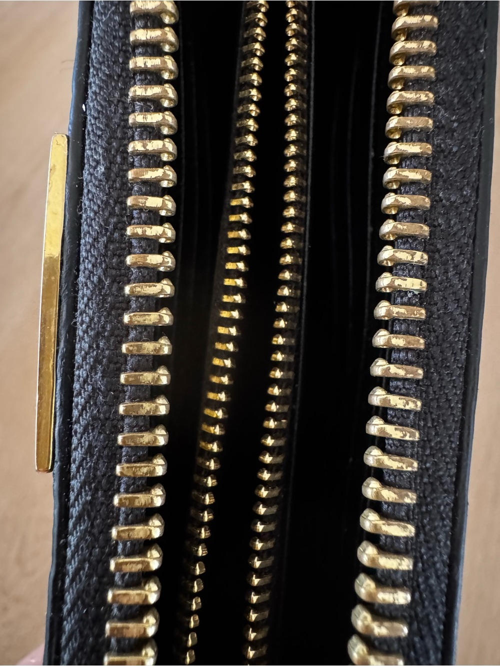 Burberry Black Textured Zip Wallet with Gold Hardware - Picture 6 of 7